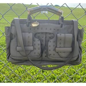Vintage 00's Chloé Saskia Grey Leather Studded Tote